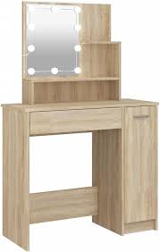 Toaletka LED w kolorze dąb sonoma 86,5x35x136 cm