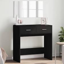 Elegancka Toaletka z Lustrem - Czarna 80x39x80 cm