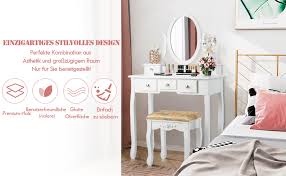 Toaletka z Lustrem 360° i Taboretem COSTWAY