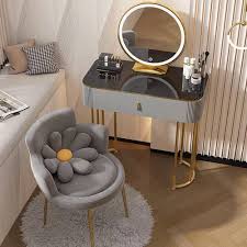 Mini Toaletka z Podświetlanym Lustrem - Biała, 70 cm