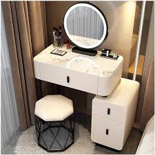 Elegancka Toaletka MDF z Drewnianymi Szufladami