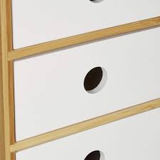Organizer biurkowy Relaxdays z 3 szufladami - bambus i MDF