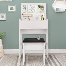 Toaletka ML-Design z Lustrem i Stolikem 60x40x122 cm