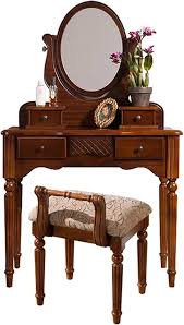 Elegancka Toaletka Retro z Lustrem i Taboretem