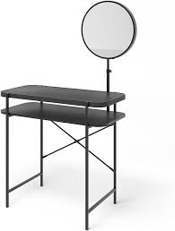 Toaletka Vicco 80x147 cm, Czarna z Lustrem