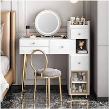 Elegancka toaletka z lustrem i krzesłem - 80 cm