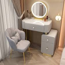 Elegancka Toaletka z Taboretem i Obrotowym Lustrem 360°