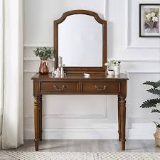 Elegancka Drewniana Toaletka z Stołkiem