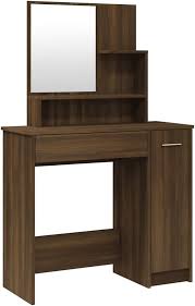 Toaletka z Lustrem w Brązowym Dębie - vidaXL 86,5x35x136 cm
